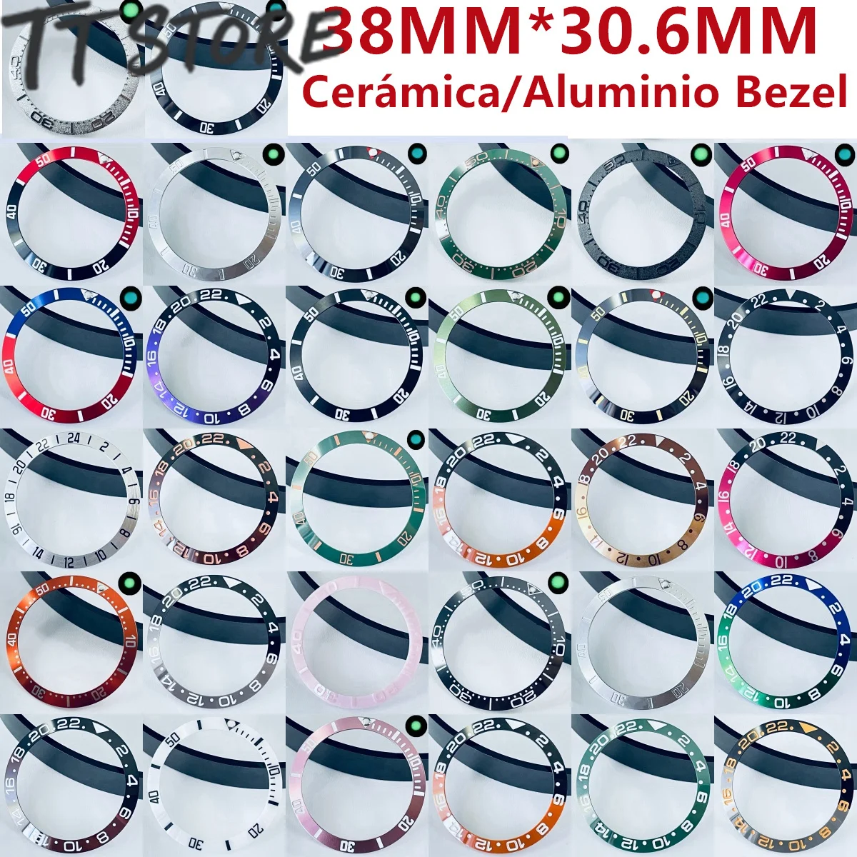 Slope 38mm X 30.6mm High-Quality Diving Bezel Insert for NH35 NH34 NH36 GMT Automatic Movement Watch - Ceramic/Aluminum
