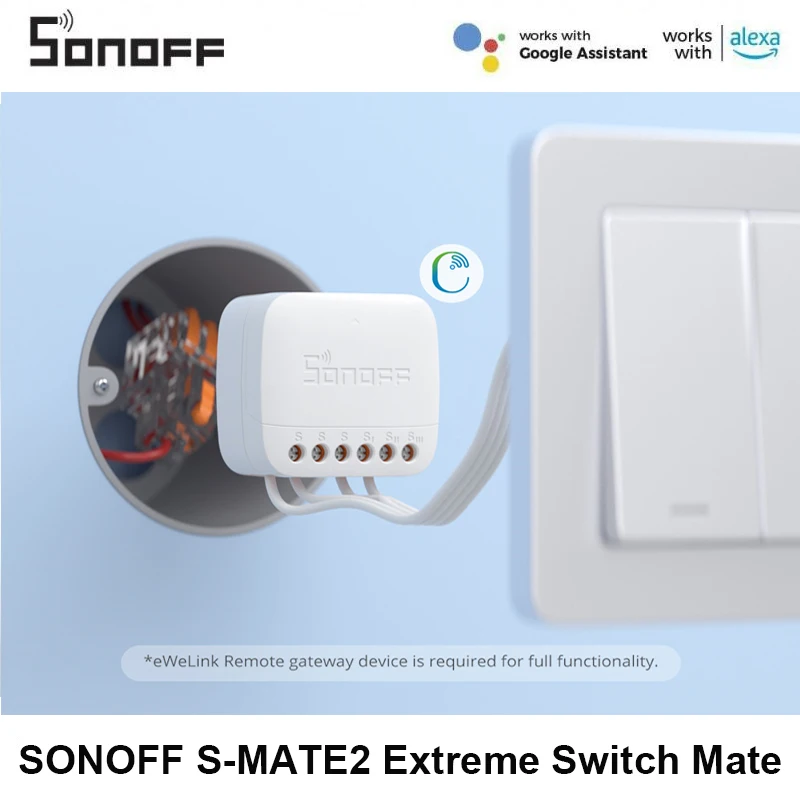 

SONOFF S-MATE2 Extreme Switch Mate Local Control Mechanical Switch Support MINI Size Two-Way EWeLink Remote Control Via MINIR4