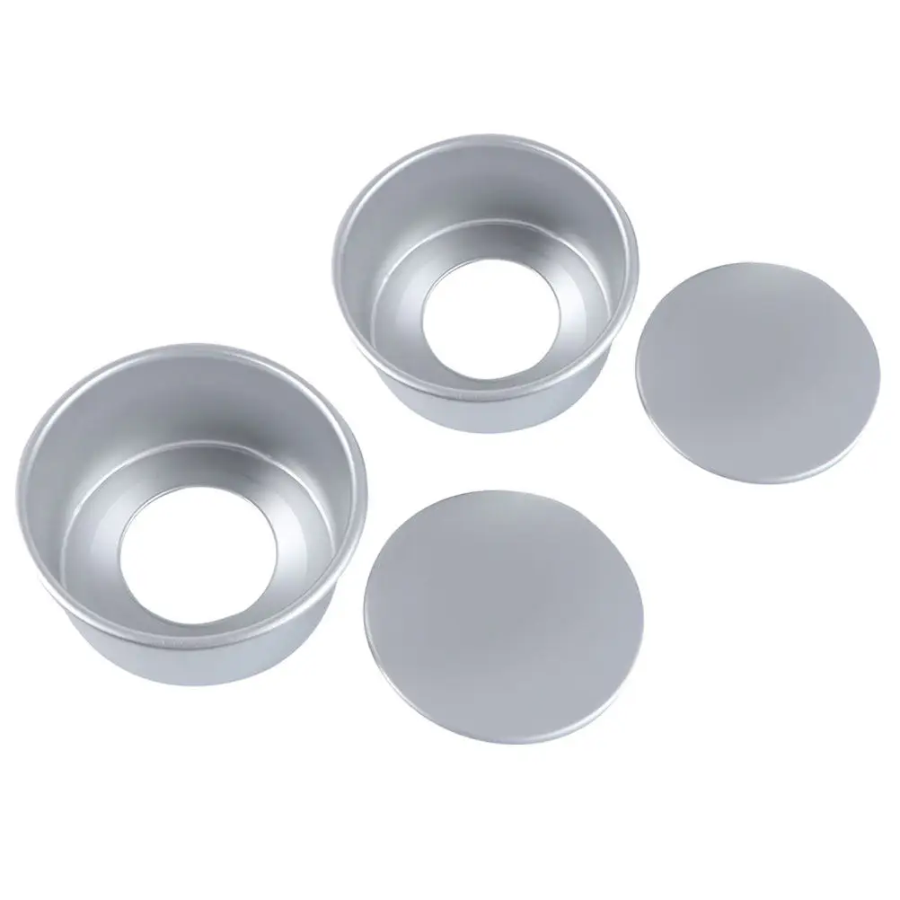 2Pcs Anodized Aluminum Alloy Round Cake Mold Removable Bottom Deep Baking Pan Non-Stick Baking Tray for Household Kitchen Mousse