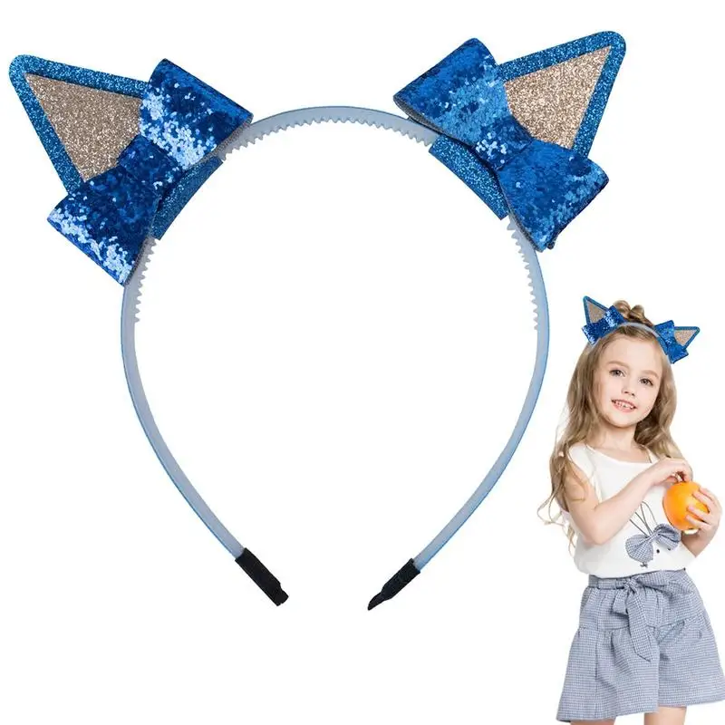 Fermagli per capelli con orecchie per bambini con papillon Accessori per capelli di Halloween Accessori per capelli blu Accessori per costumi di Halloween