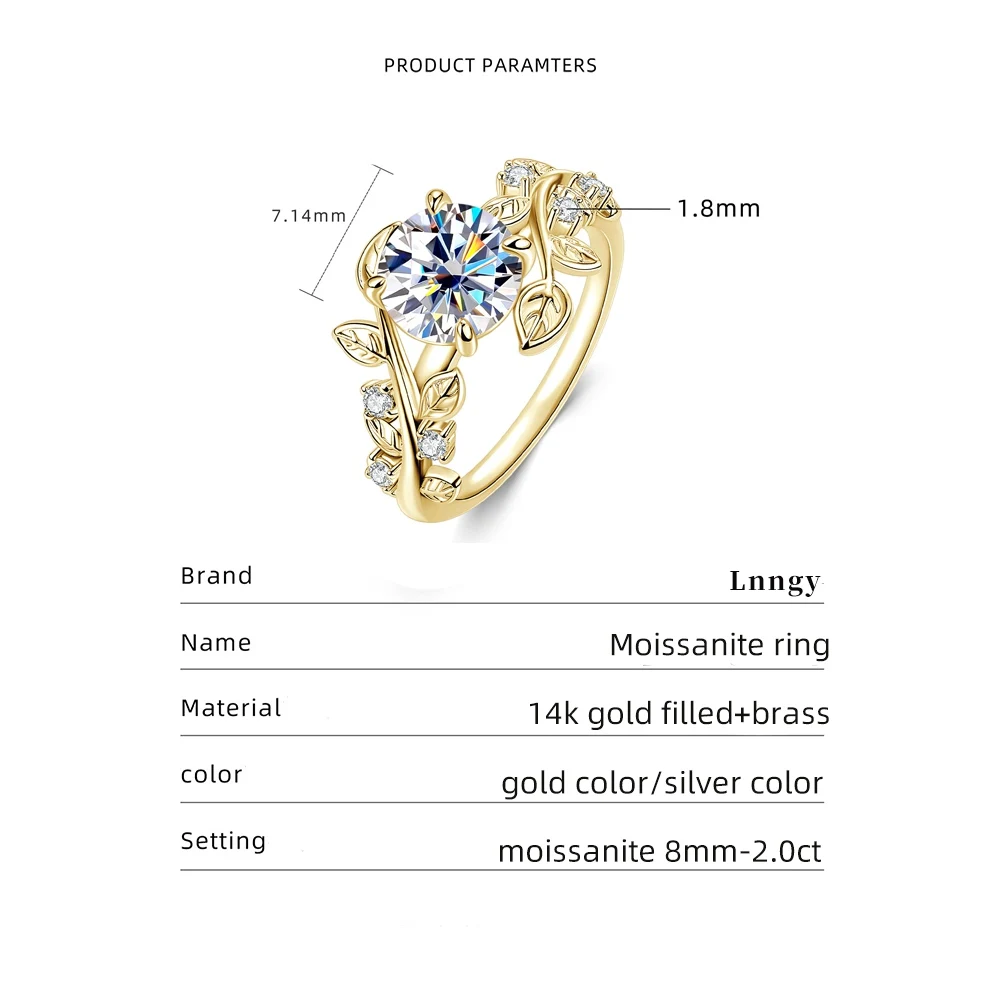 Lnngy Certified Round Cut Moissanite Halo Engagement Ring for Women Sparkling Lab Diamond Wedding Band Jewelry Gift