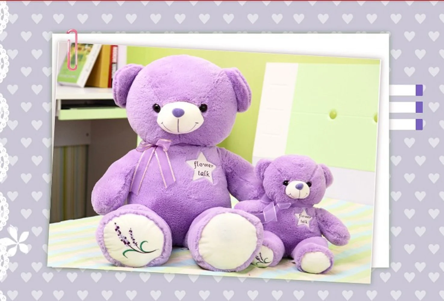 

lovely lavender teddy bear toy plush toy big purple stuffed bear toy birthday gift about 100cm