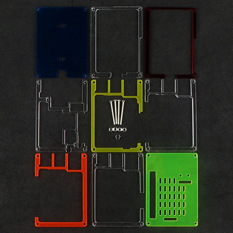 Raspberry Pi 5 Acrylic Case 9 Layer Colorful Shell Protection Box Optional Cooling Fan Active Cooler Heatsink for Raspberry Pi 5