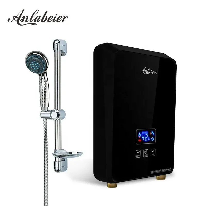 5500w 220v 240v Smart LED High Effienicy Electric Tankless Hot Water Bathroom Geyser Instant Water Heater Without Tank