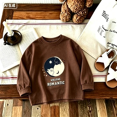 Animal Pattern Boys' Clothing T-shirt Summer New Simple And Fashionable Long Sleeved Top Children's T-shirt Round Neck Print