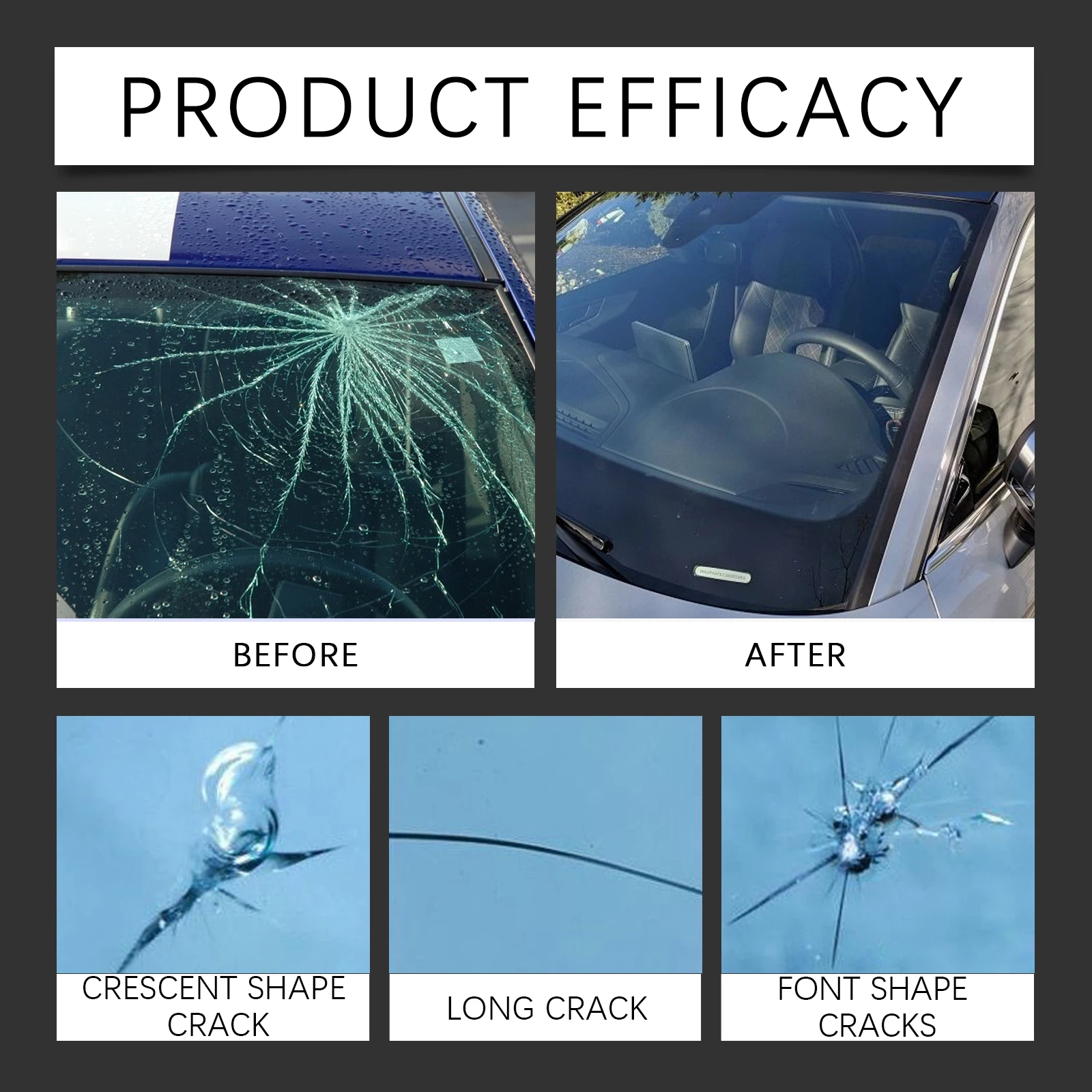 자동차 유리 스크래치 복원액, 레진 복원제, 자동차 액세서리, 앞유리/창 유리 나노 스크래치/균열 복원 도구