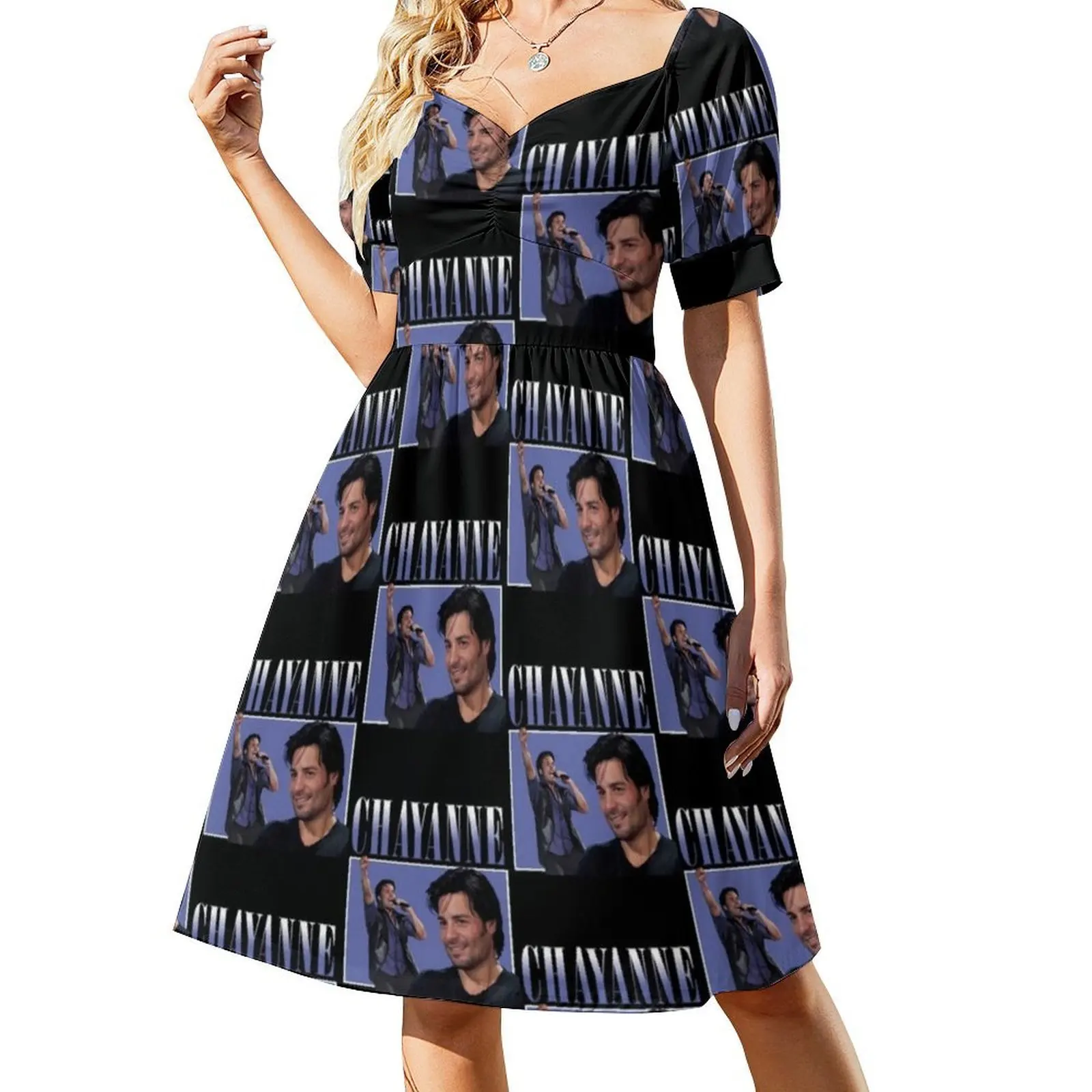 Chayanne Preppy Style Mini Dress For Women A-Line Loose Fit Casual Day Dress Chayanne Singer Actor Latin Musician Women's Dress