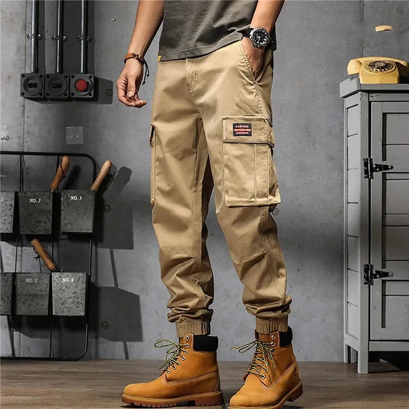 Cargo Trousers Man Harem Tactical Military Cargo Pants For Men Techwear High Quality Outdoor Hip Hop Work Stacked Slacks