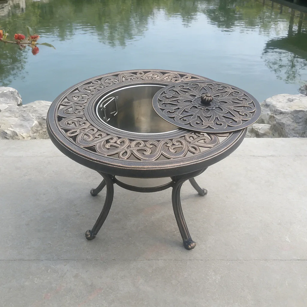 Cast aluminum outdoor balcony tables and chairs courtyard bar restaurant party team building garden table coffee table