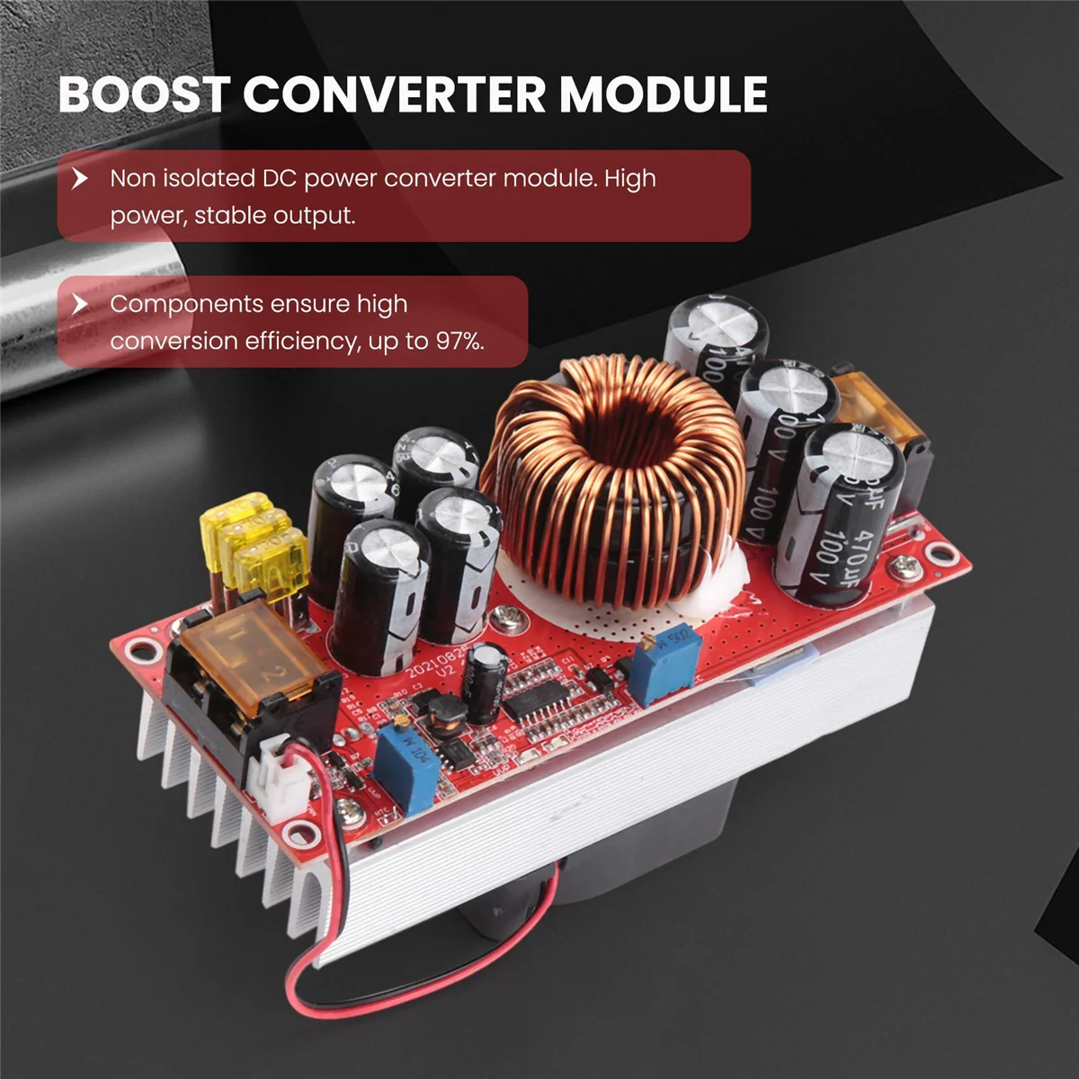 1500W 30A DC-DC Boost Converter Module 10-60V to 12-97V Voltage Step Up Converter Boost CC CV Power Supply Module