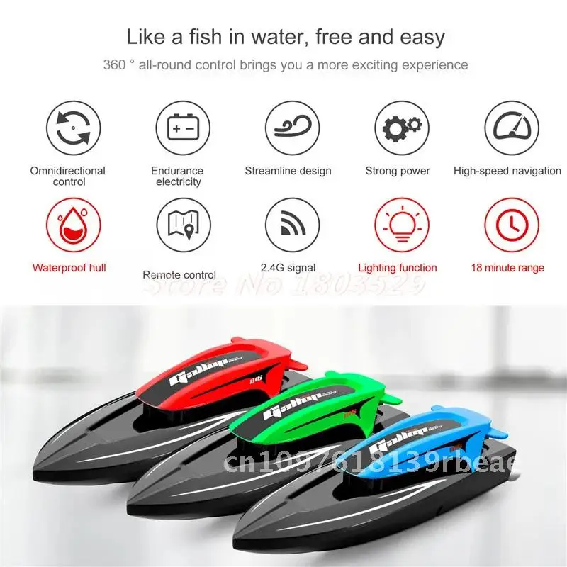 30 KM/H sello impermeable Radio Control lancha barco 2,4G 30CM tamaño grande alta velocidad doble Motor luz LED RC barco niños barco de juguete