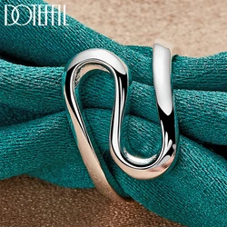 DOTEFFIL Curved Smooth Ring Silver Color For Women Man Brand Fashion Simple Wedding Engagement Party Jewelry
