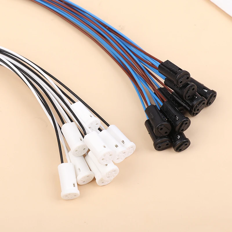 10Pcs Low Voltage Design G4 Lamp Socket Stable Inner Wire Miniature LED Crystal Lamp Holder Light Bulb Halogen Light Bulb Base