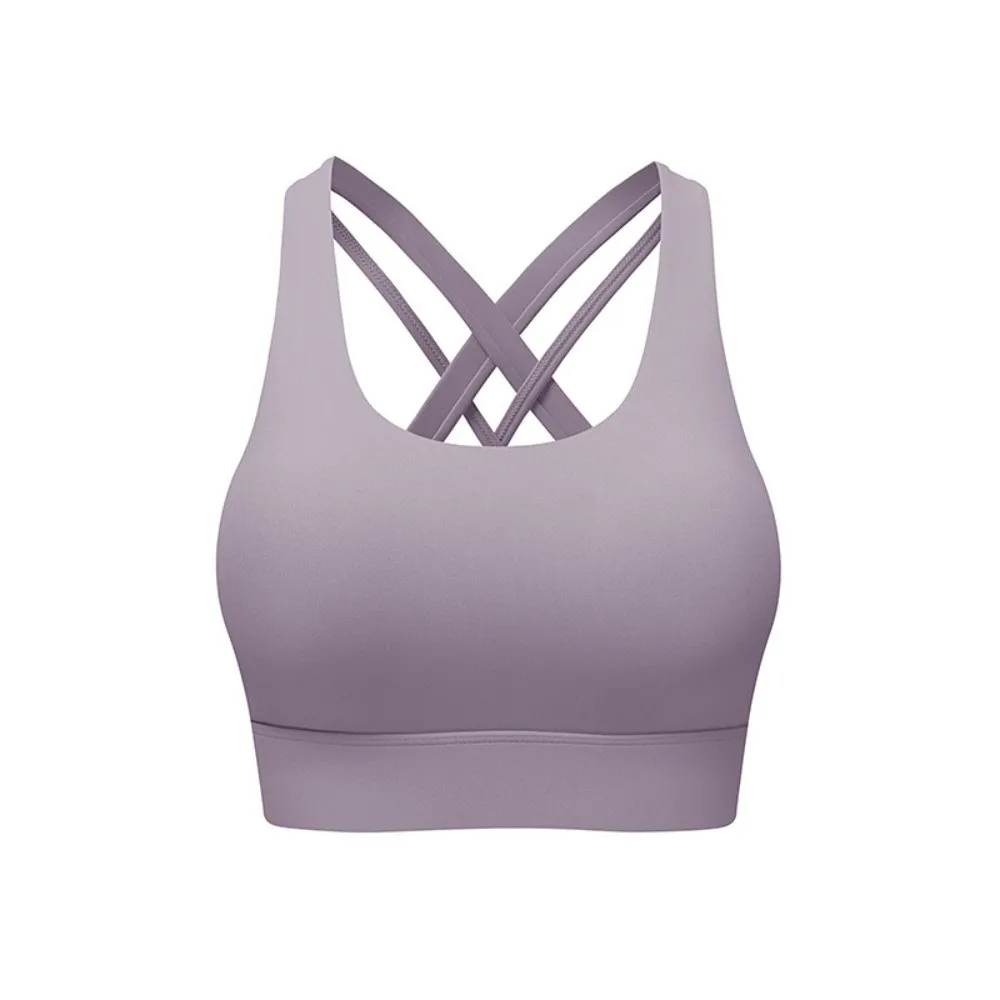Casual Active Wear Yoga Sports Bra Seamless Fixed Cup Fitness Underwear Sweat Absorbing Breathable Women Workout Bra Fitness