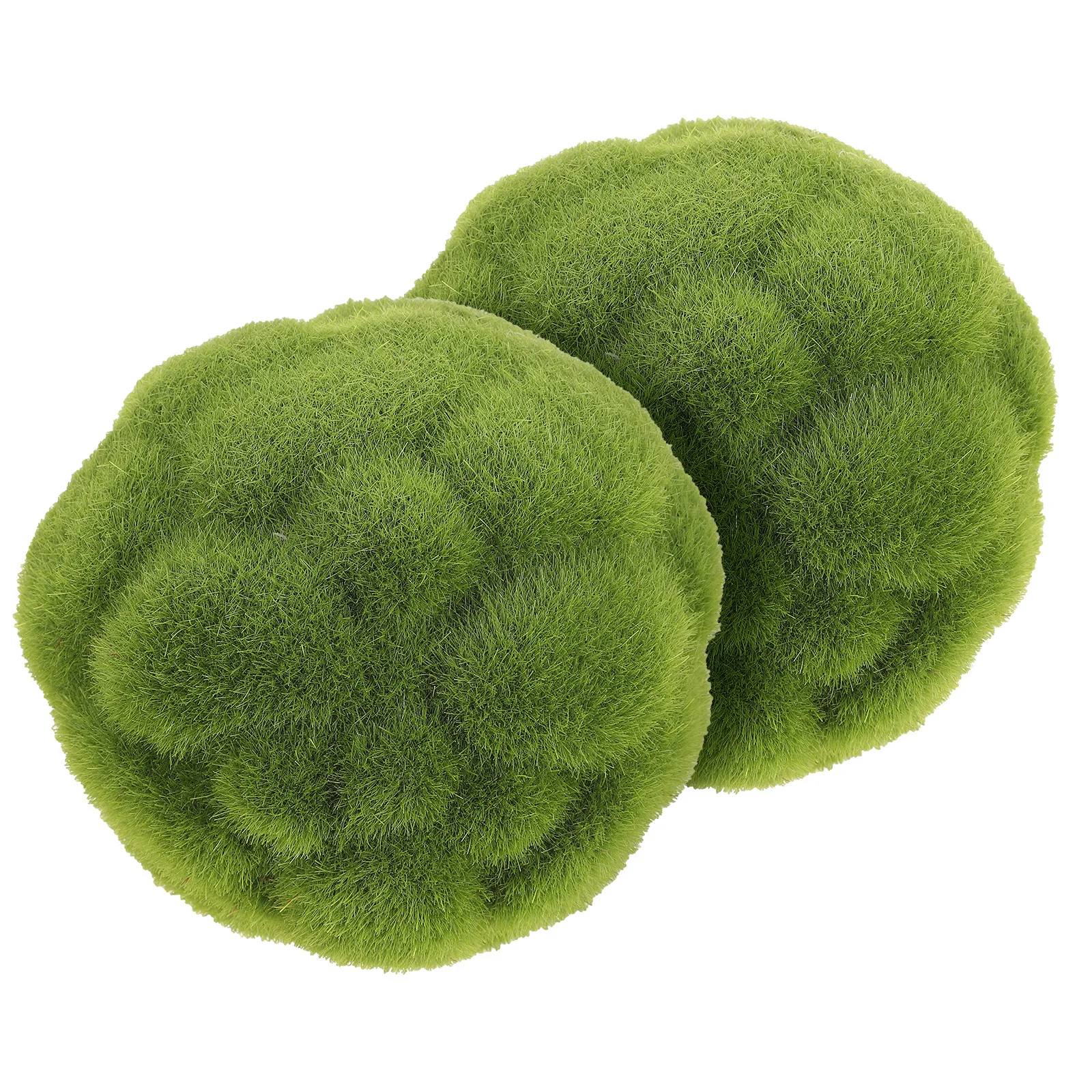 

2Pcs Preserved Moss Ball Faux Green Decor Ornament for Indoor Outdoor Planter Filler Wedding Party Event Landscape Decoration
