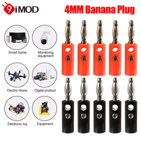 ​9IMOD 10PCS Banana Plug 4MM Banana Plug Connector Test Plug Lantern Plug For Audio Video Speaker Cable Adapter Terminal