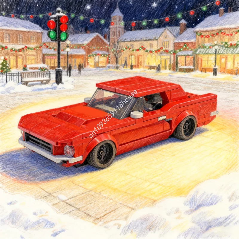 316 stücke MOC Forded Mustangesd GT City Champions Super Auto Modell Bausteine Architektur Weihnachten Geschenk Bildung Spielzeug Ziegel