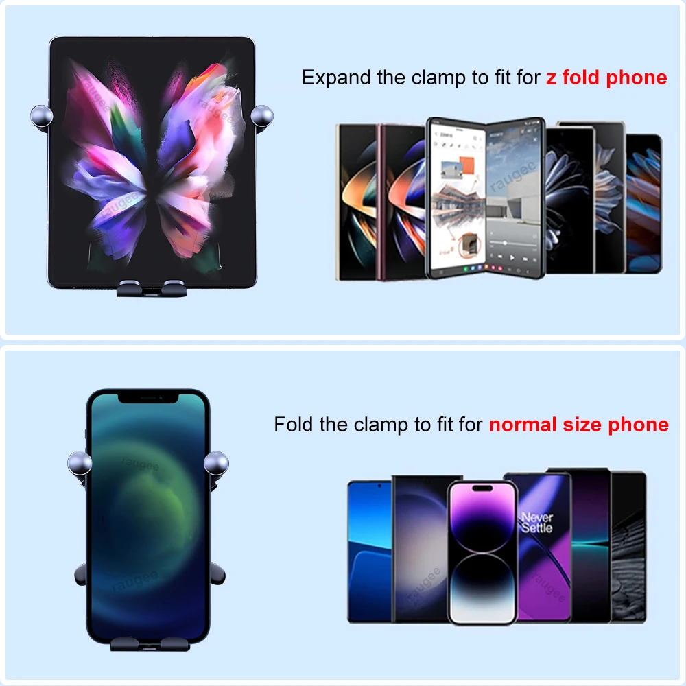 Penyangga Ponsel Mobil untuk Samsung Galaxy Z Fold 7 6 5 4 3 2/Flip 7 6 5 4 Layar Lipat Dudukan Ponsel di Ventilasi AC Mobil