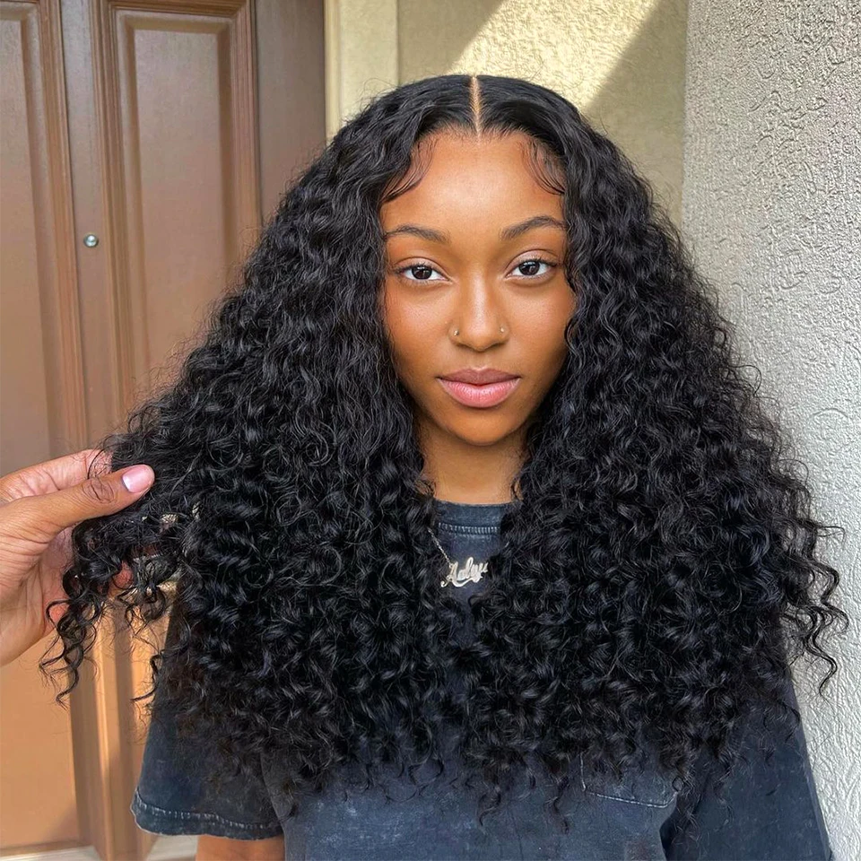 

Water wave M-CAP 9x6 glueless wig human hair ready to wear Pre-Bleached HD Lace Frontal Wigs human hair Pre-plucked