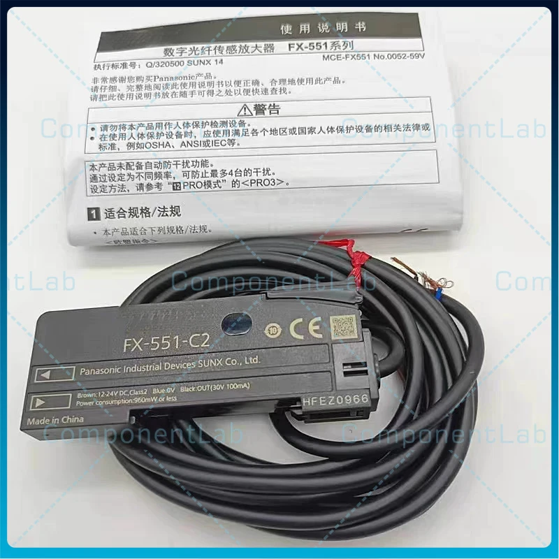 Original for Panasonic Fiber Amplifier FX-101-CC2 FX-551-C2 FX-501-C2 Digital Fiber Sensor NPN 2m Cable Industrial Automation
