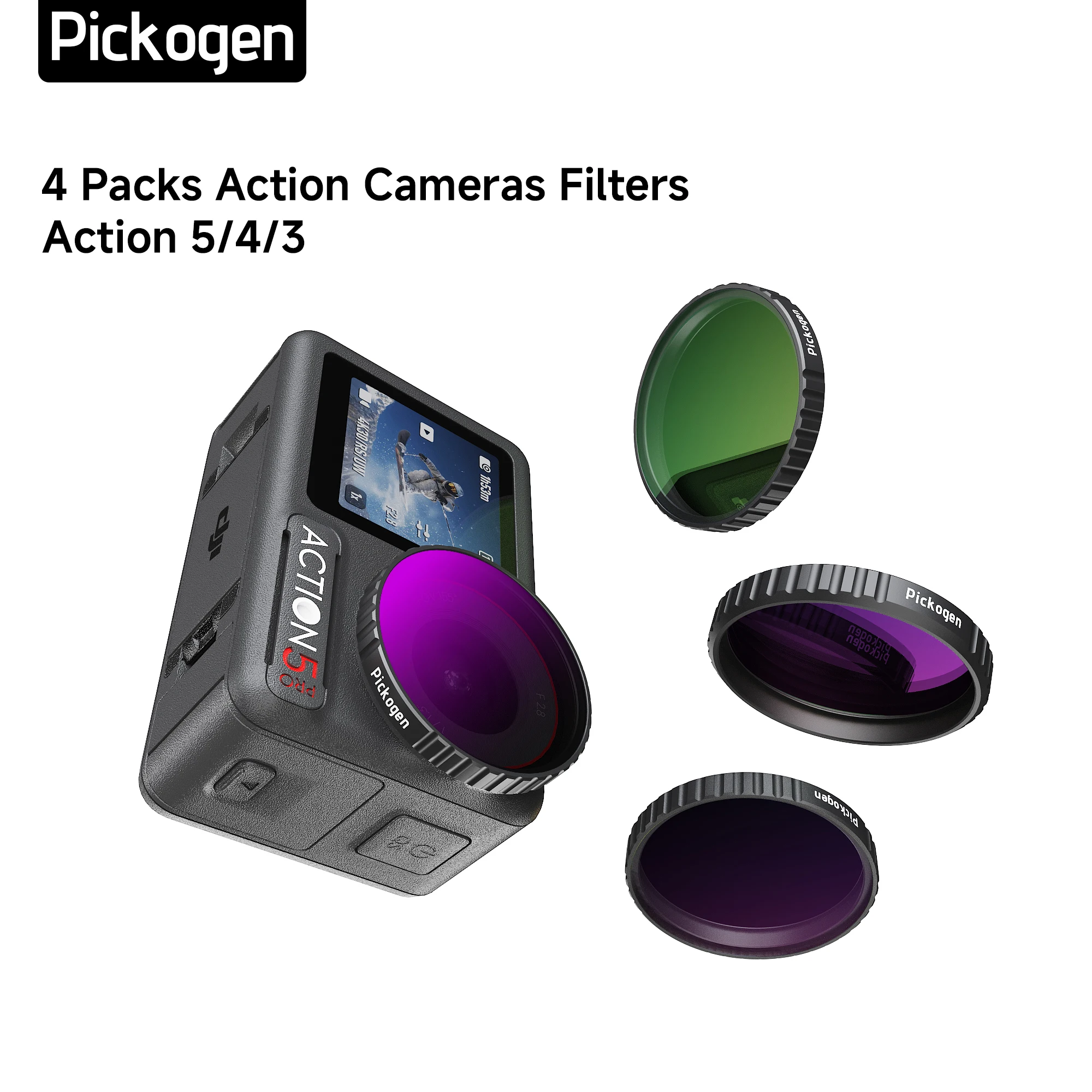 

PICKOGEN CPL ND8 ND16 ND32 ND64 Quick Release Lens Filter for DJI OSMO Action 6 Filter Frame For DJI Action 6 CPL ND Filter Set