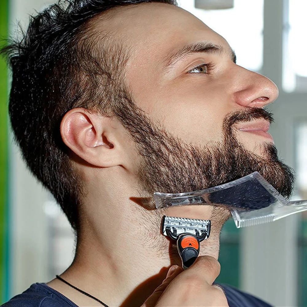 مشط تصفيف اللحية، أداة قالب تصفيف الشعر للرجال الكل في واحد، أداة تصفيف اللحية، منتجات الحلاقة وإزالة الشعر #4