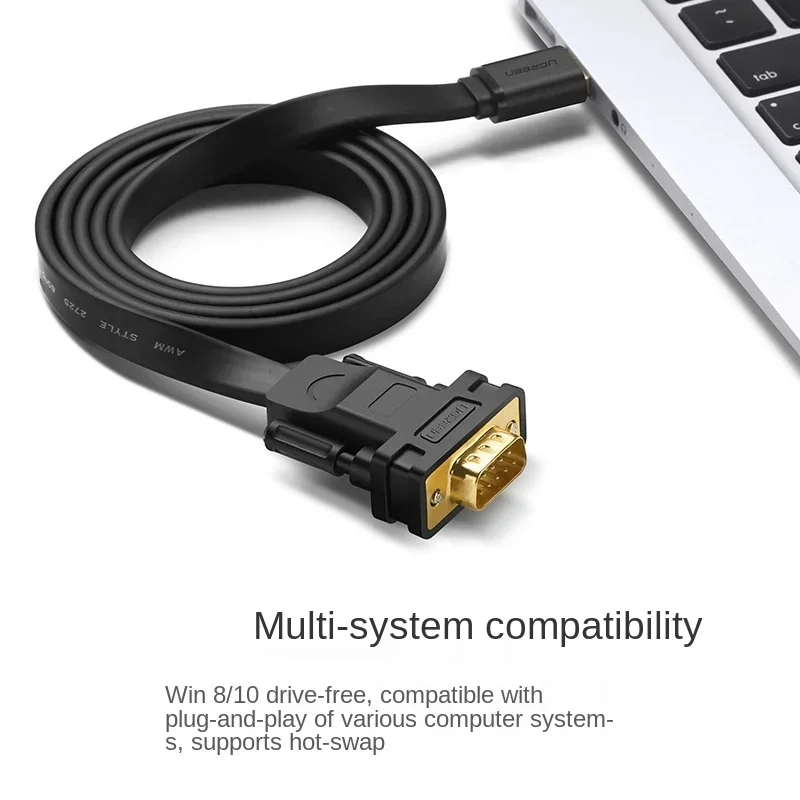 Convertitore cavo piatto seriale DB9 da USB a RS232 Com per WIN10 WIN8 MAC SERVER2008 INDUSTRIA