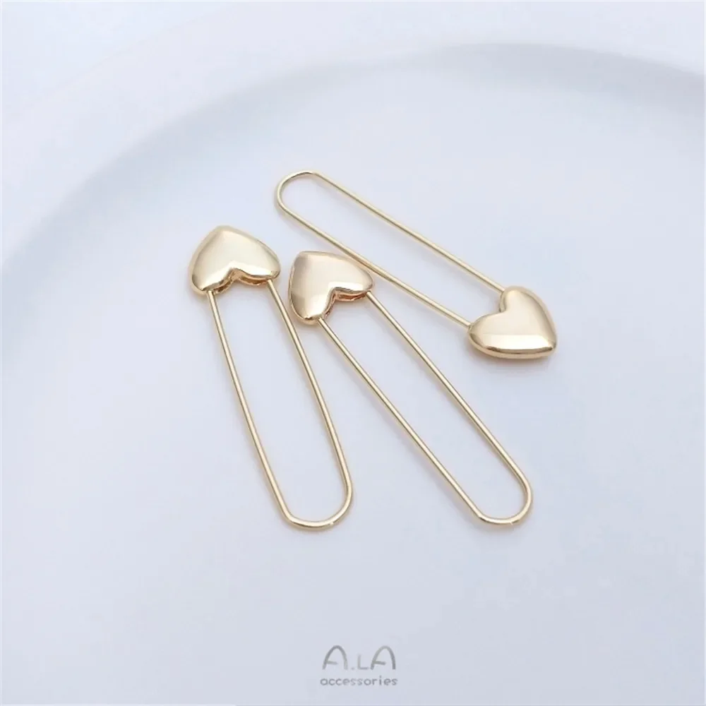 14K Gold Plated Paper clip, earrings, heart-shaped pins, earrings, simple personality, fashion, Internet celebrity