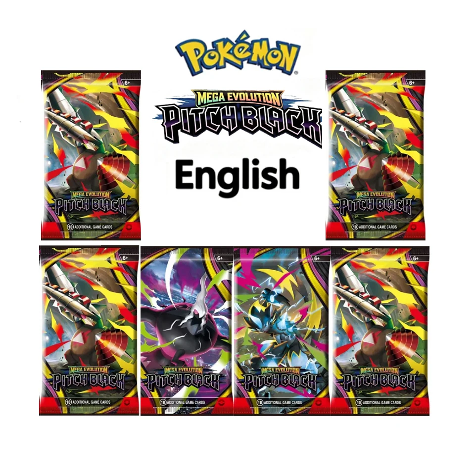 NEW#10/60Pcs PokémonCards Mega Evolution Pitch Black Booster Box Cards Chaos Rising ASCEND HEROES Phantasmal FLAMES 151 English