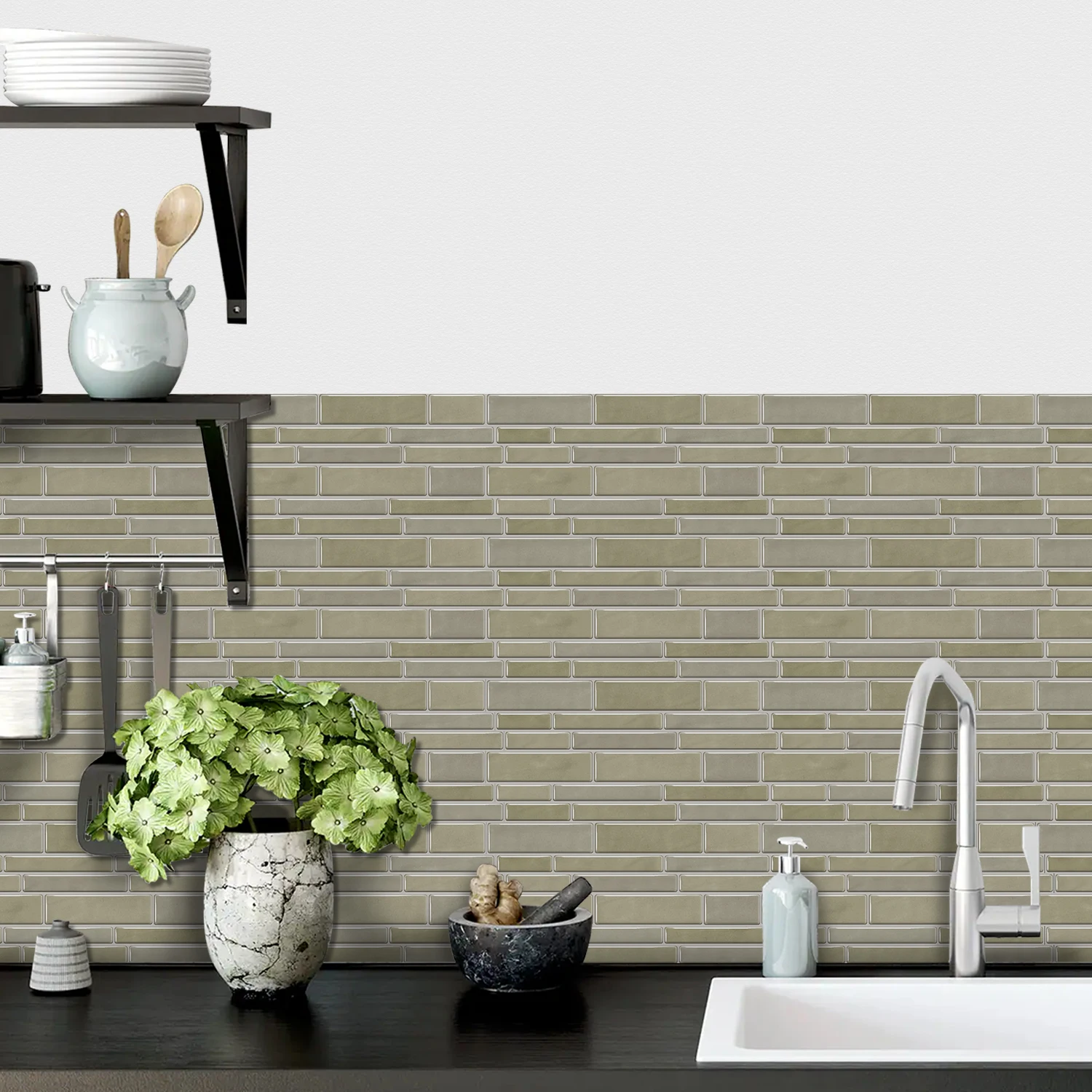 Peel and Stick Backsplash Tiles, Self-Adhesive 3D Subway Tile Stickers for Kitchen Bathroom
