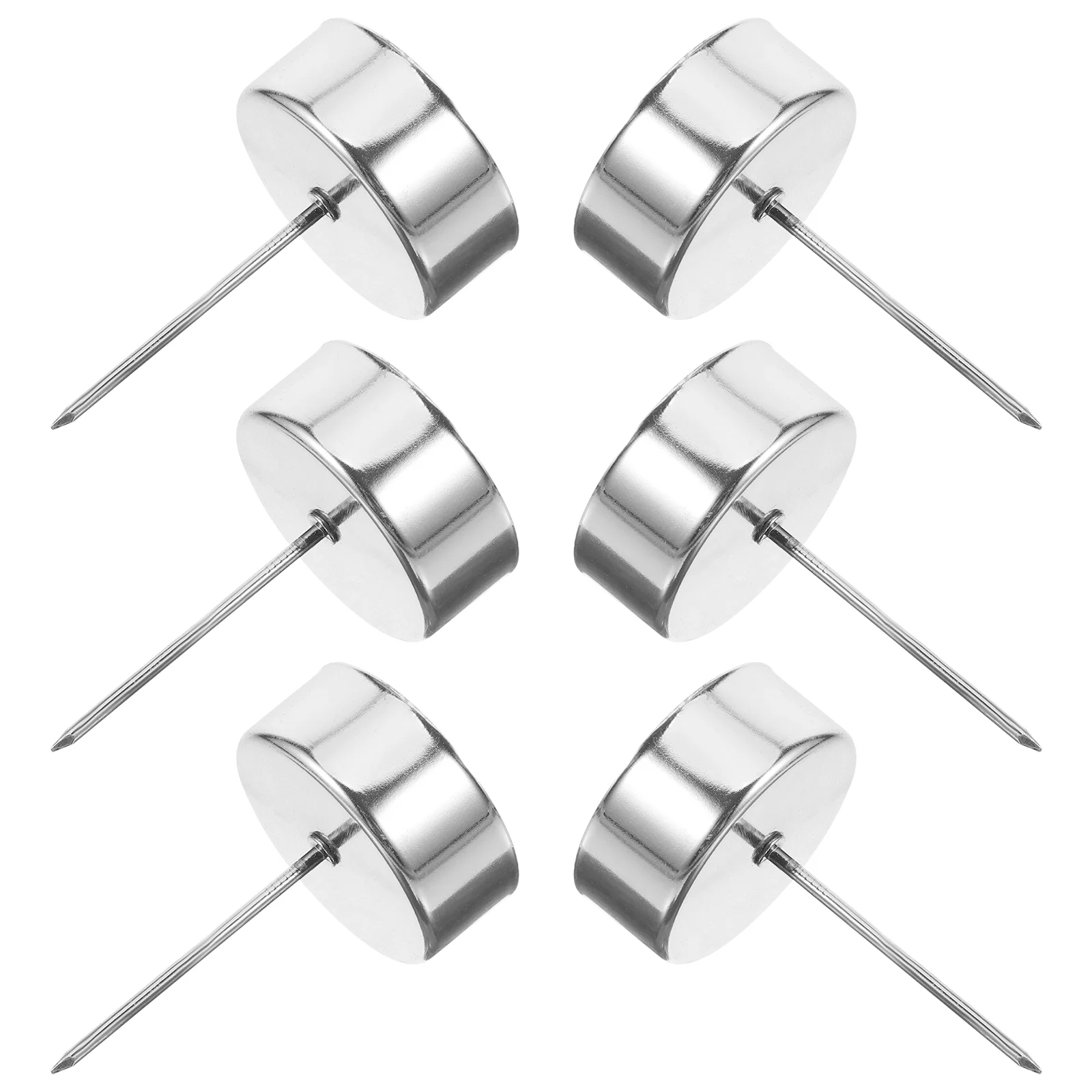 6 Pcs Holder with Spike Christmas Tree Decoration Container Candles Metal Cup Stick Holders Insert