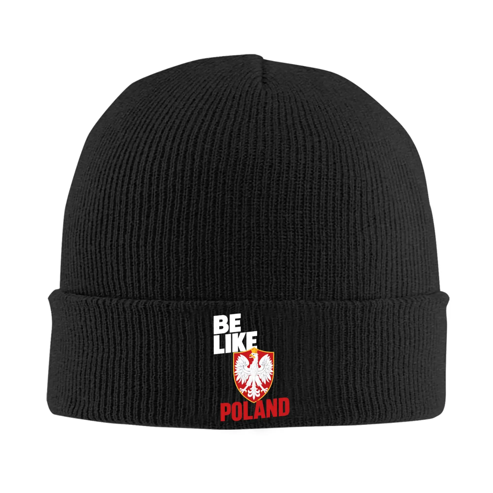 Be Like Poland Polska Polish Flag  Merch Winter Warm Cuff Beanie For Unisex Skullies Knitted Caps  Bonnet Knit Hat