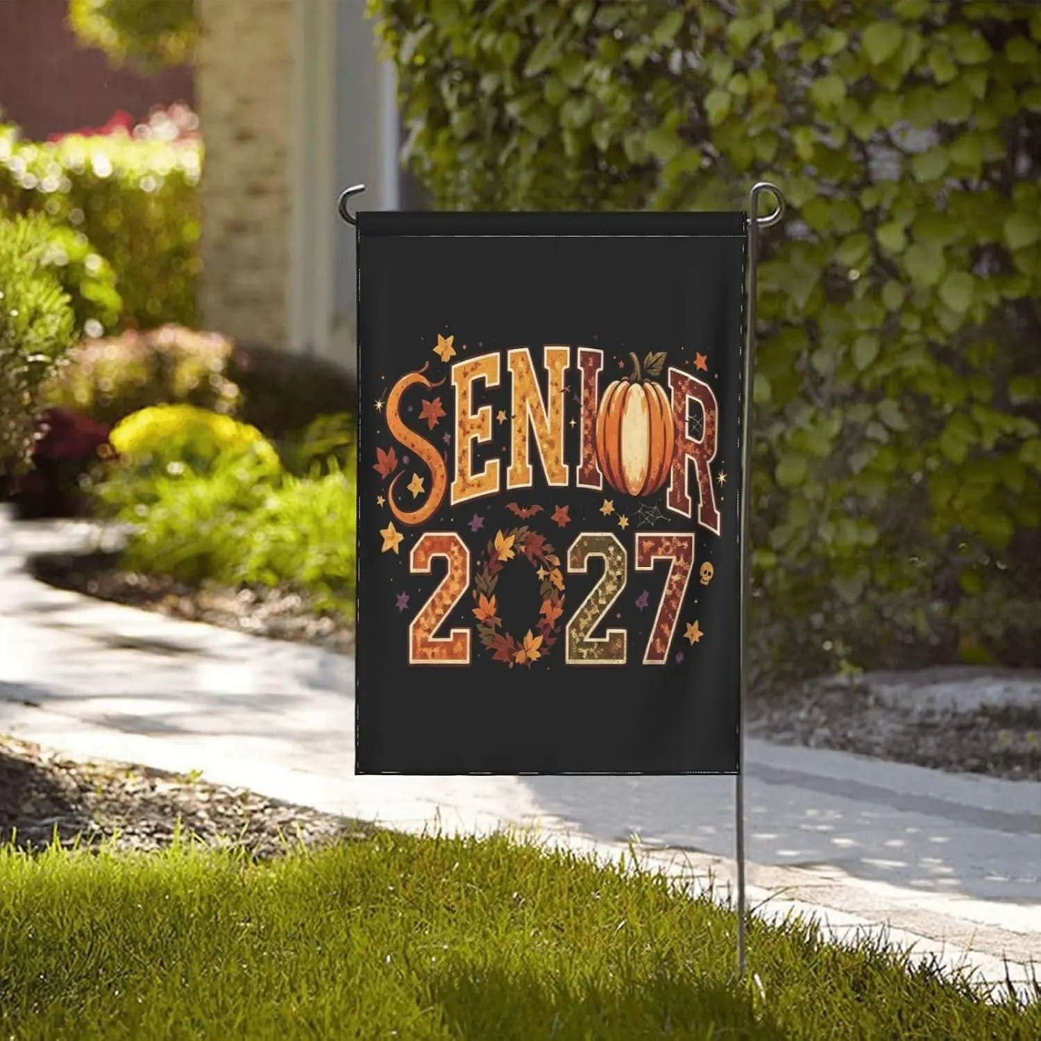 Senior 2027 flag Class Of 2027 Graduation Gift Thanksgiving Double Sided Garden Flag 12x18 Inch Banner yyi