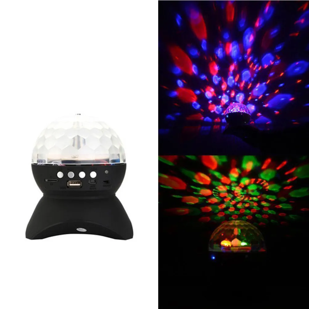 

Миниатюрный беспроводной светодиодный вращающийся сценический светильник с поддержкой MP3-плееров Mini 4, 3, 2, FM-радио и автоматического воспроизведения с карты памяти