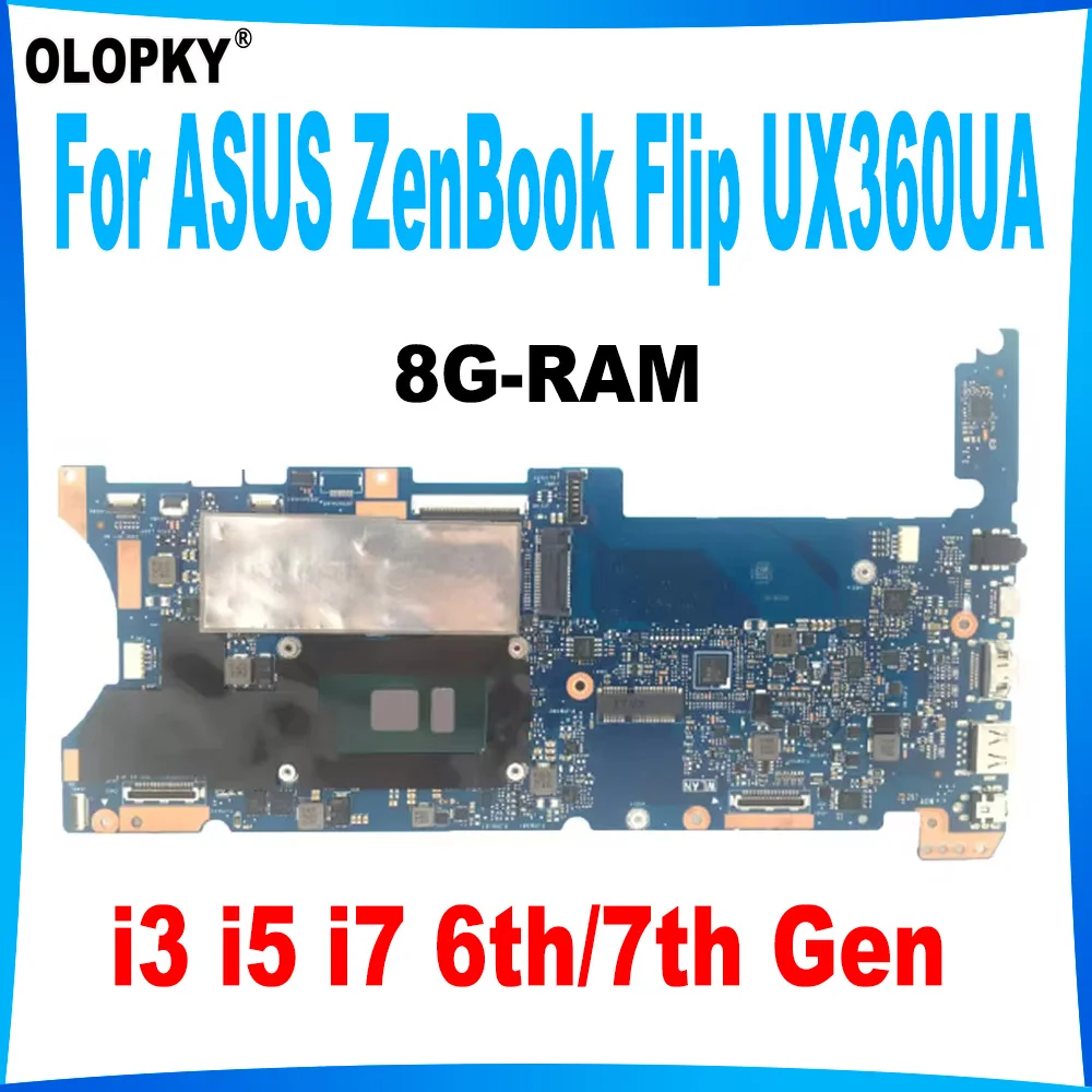 UX360UA Mainboard for ASUS ZenBook Flip UX360UA UX360U UX360 TP360UA Laptop Mainboard with i3 i5 i7 6th/7th Gen 8G-RAM DDR3 Test