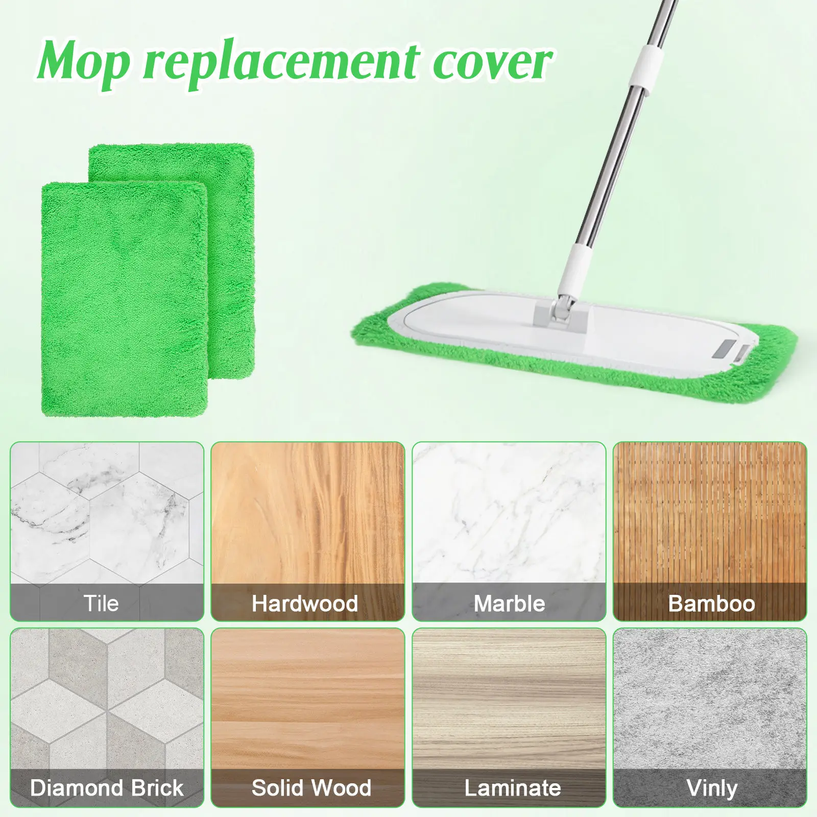 

Набор из 6 премиальных насадок для швабры из микрофибры с надежной эластичной резинкой, не оставляющие ворса, для влажной и сухой уборки полов из дерева, винила, керамики