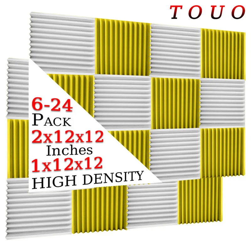 

TOUO 6-24 Pack Acoustic Foam Studio Sound Absorbing Panel For KTV Bedroom Music Sound Absorbing Material Sponge Pad