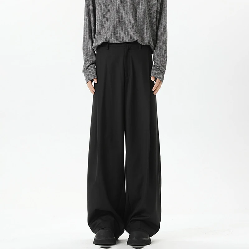 Harajuku Large Size Drape Suit Pants Men Japanese Trend Oversized Wide Leg Pants Spring Fall Lazy Style Streetwear Man Trousers