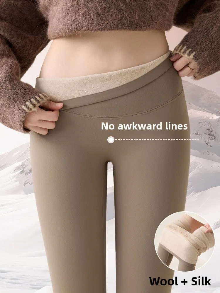 

Брюки из овчины Thiened Fitn с высокой талией, женские термообтягивающие брюки, дышащие брюки Crion для спорта и отдыха