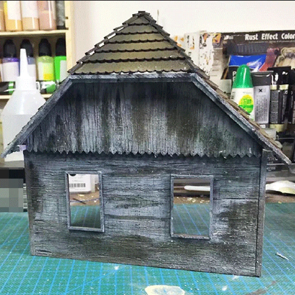 Modelo desmontado casa europeia, DIY Kits cenário, cenas arruinadas, 1: 35