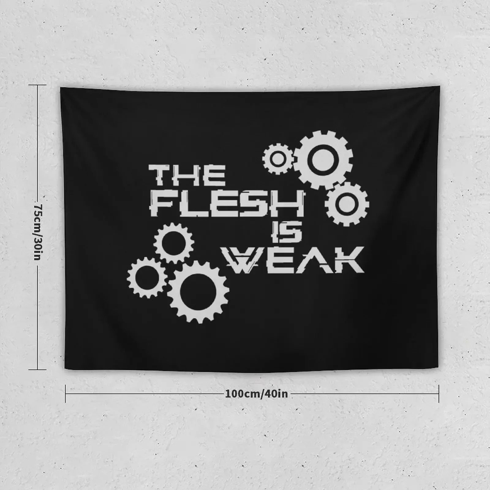 The Flesh Is Weak Admech Print Tapestry Decorative Wall Aesthetic Decoration Room Decorating Aesthetic Tapestry