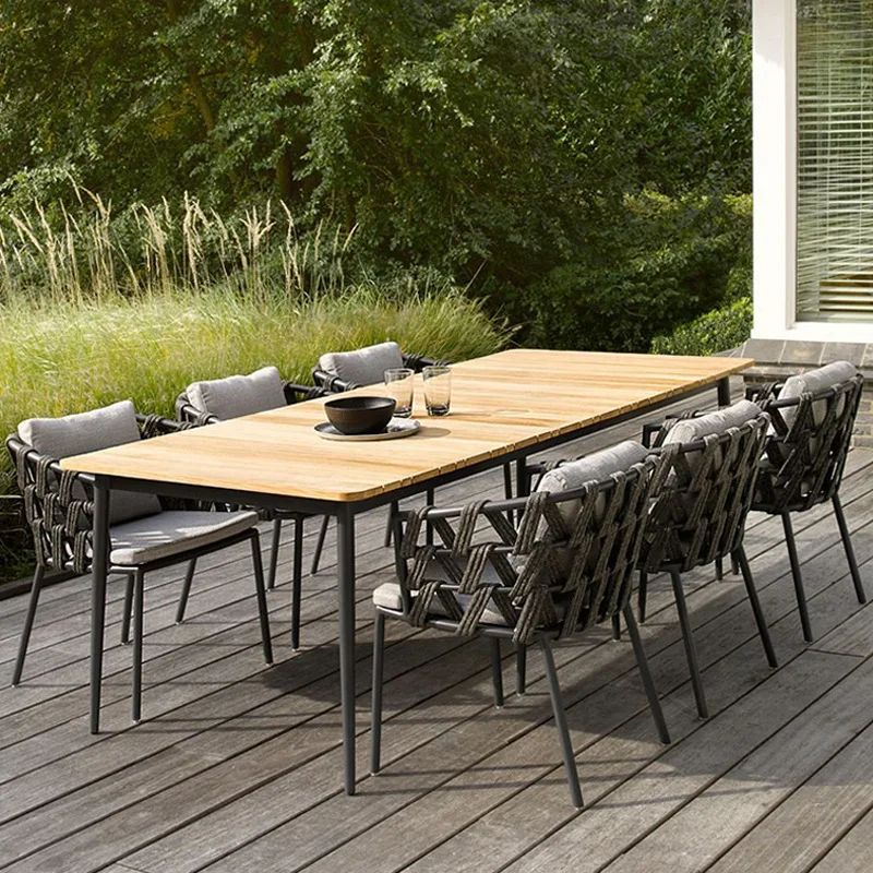 

Outdoor table and chair courtyard open-air garden outdoor simple leisure Nordic balcony bar rattan chair villa combination