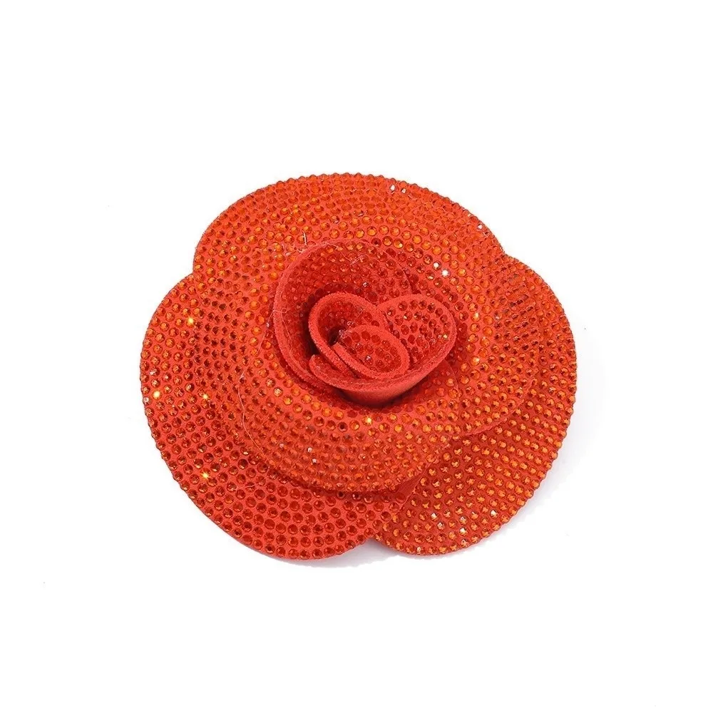 3D Design Rhinestone Flower Patches Sewing Supplies Metallic Base Fabric Embellishments Self-Adhesive Option Flower Shape