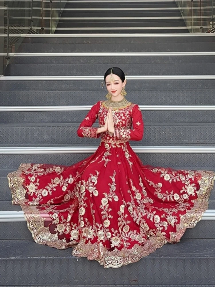 Bollywood taniec indyjski kostium taneczny odzież sceniczna kobiece kostiumy punjabi kobiety orientalne ubrania do tańca DQL10764