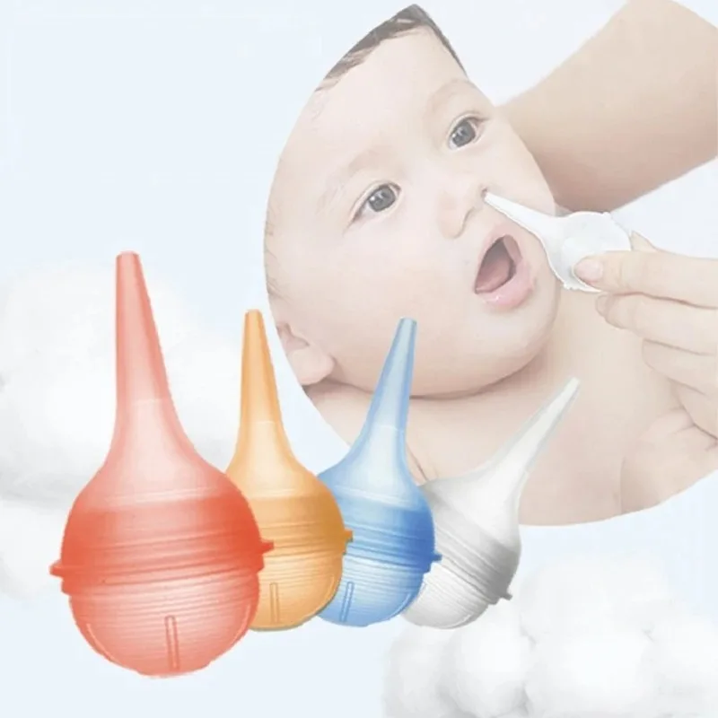 Baby Silicone Nasal Aspirator Nose Aspirator Vacuum Suction Kit Nose Cleaner with Soft Silicone Nozzle Hand Squeeze Snot Remover