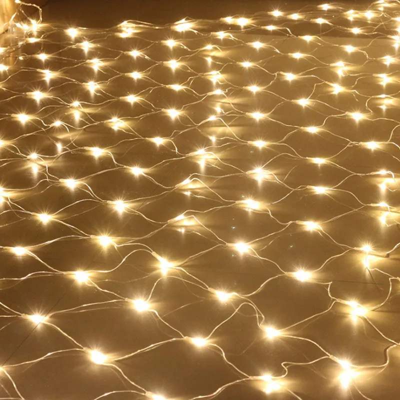 4x6M Solar Power LED Christmas Garlands LED String Christmas Net Lights Fairy Xmas Party Garden Wedding Decoration Curtain Light image 3