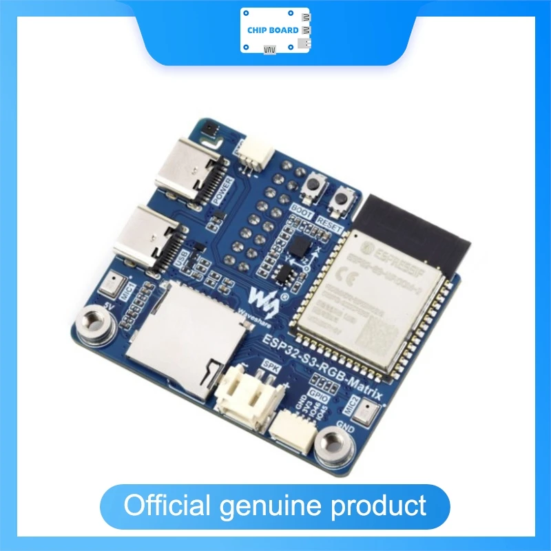 

Waveshare ESP32-S3 RGB matrix driver board, dual microphones, 2.4GHz WiFi + BLE5, supports AI voice interaction system