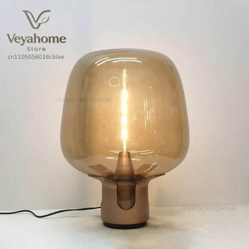 Italian Modern Minimalist Glass Desk Lamp Designer Creative Model Room Study Living Room Bedroom Decoration Bedside Floor Lamp