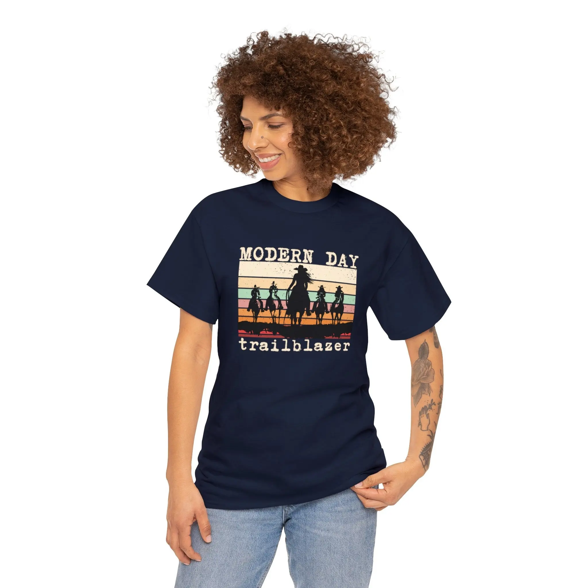 Modern Day Trailblazer Cowgirl T Shirt Country Music Lover Wildflowers And Wild Horses For Horse Nature Rodeo Western