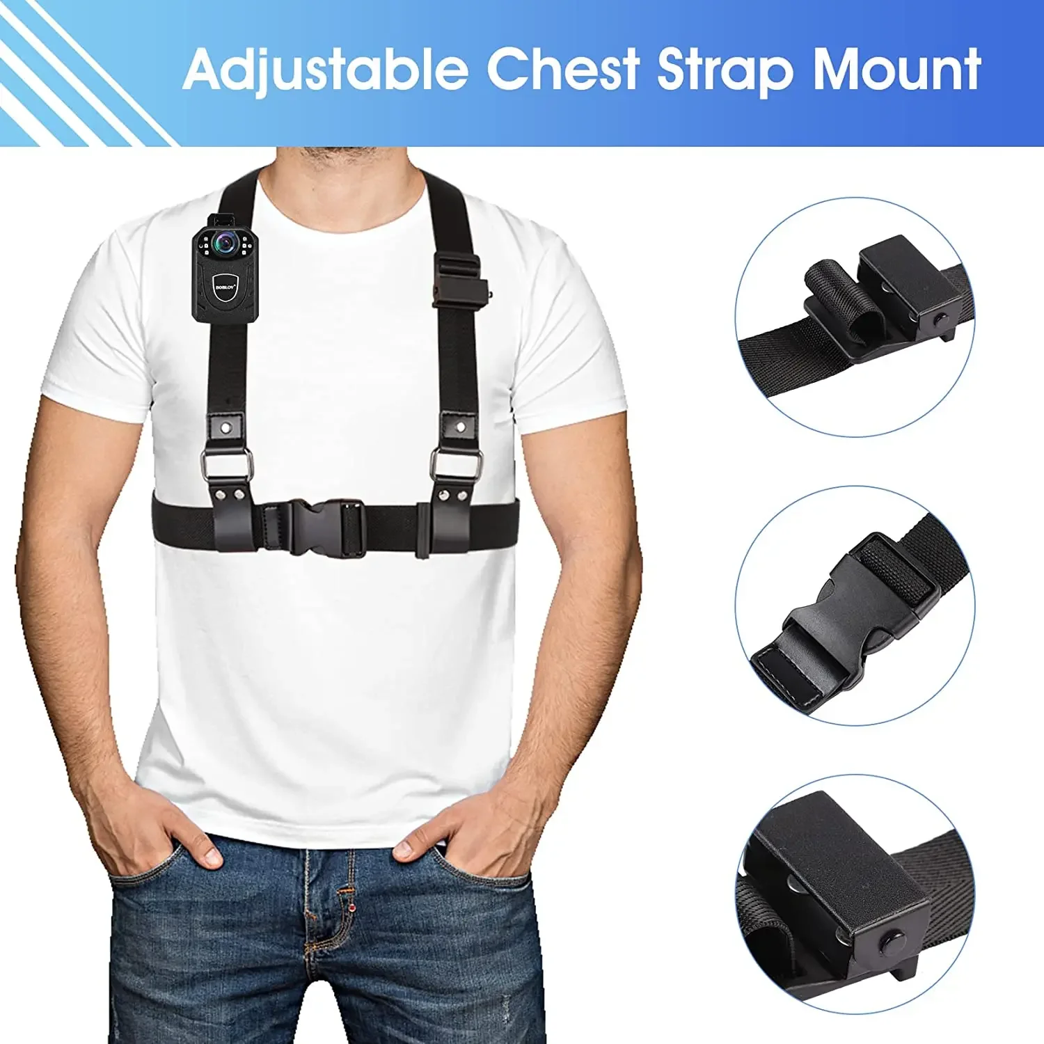 Body Camera Blet For BOBLOV KJ21 WA7 WN9 HD31 HD66 Series Body Worn Camera Belt Camera chest belt chest strap cam shoulder strap